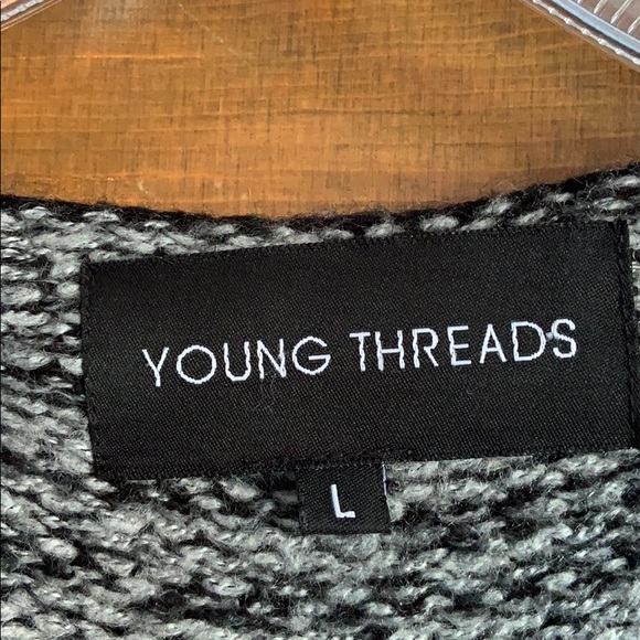 Gray/black tie close cardigan - Picture 3 of 7